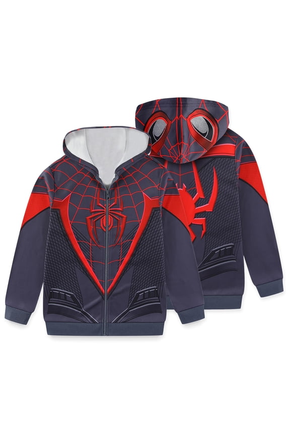 Spider-Man Miles Morales Zip Up Fleece Hoodie (Boys), Sizes 8-20