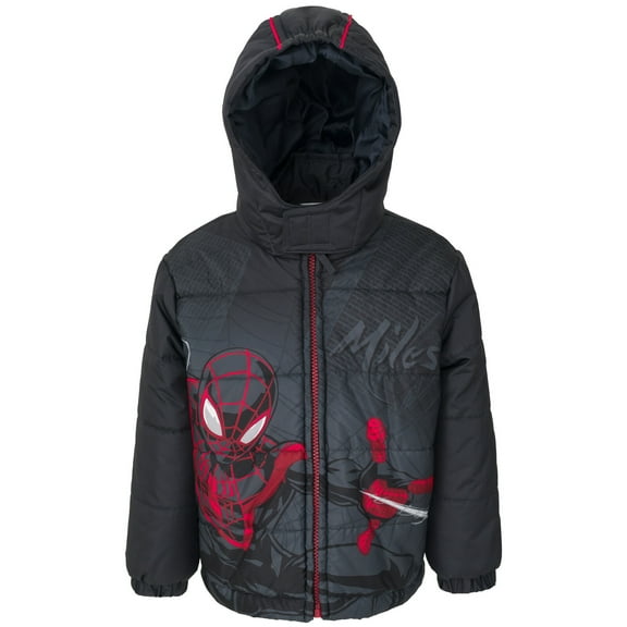 Marvel Spider-Man Miles Morales Zip Up Puffer Jacket Toddler to Big Kid