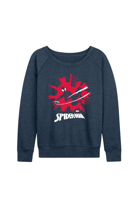 - Spider-Man Miles Skyline - Women's French Terry Long Sleeve Pullover