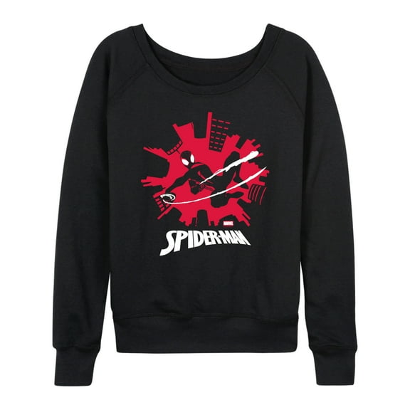 Marvel - Spider-Man Miles Skyline  - Women's French Terry Long Sleeve Pullover