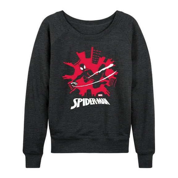 Marvel - Spider-Man Miles Skyline  - Women's French Terry Long Sleeve Pullover