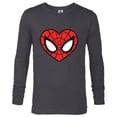 thumbnail image 1 of Marvel Spider-Man Modern Heart Mask Logo - Long Sleeve T-Shirt for Men - Customized-Charcoal Heather, 1 of 5