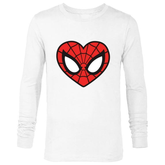 Marvel Spider-Man Modern Heart Mask Logo - Long Sleeve T-Shirt for Men - Customized-White
