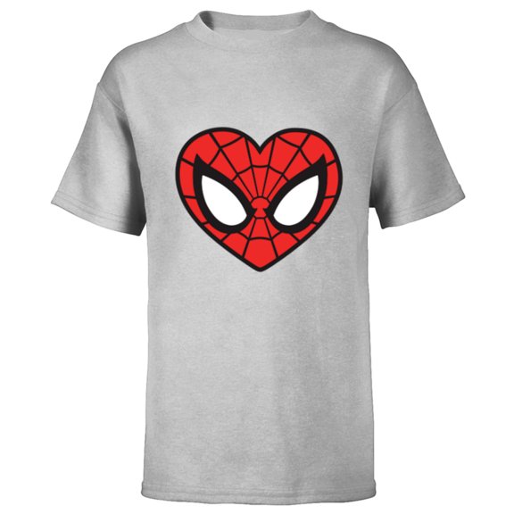 Marvel Spider-Man Modern Heart Mask Logo - Short Sleeve T-Shirt for Kids - Customized-Athletic Heather