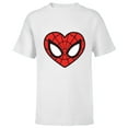 thumbnail image 1 of Marvel Spider-Man Modern Heart Mask Logo - Short Sleeve T-Shirt for Kids - Customized-White, 1 of 5