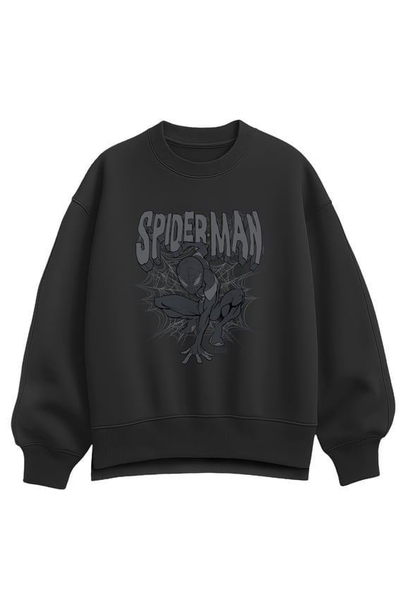 - Spider-Man Monochromatic Oversized Fleece Crew Sweatshirt