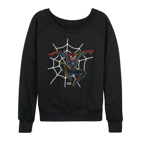 Marvel - Spider-Man Neon Web - Women's French Terry Long Sleeve Pullover