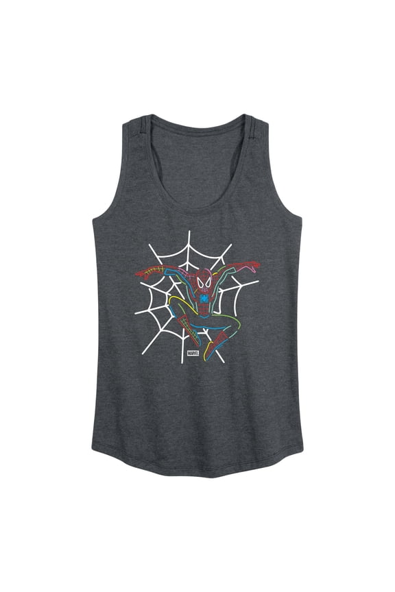 - Spider-Man Neon Web - Women's Racerback Graphic Tank Top