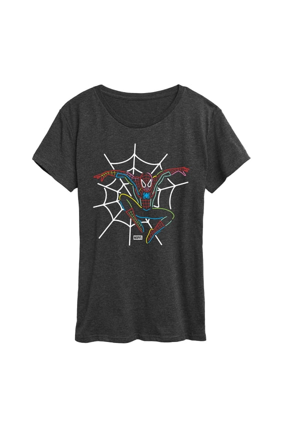 - Spider-Man Neon Web - Women's Short Sleeve Graphic T-Shirt