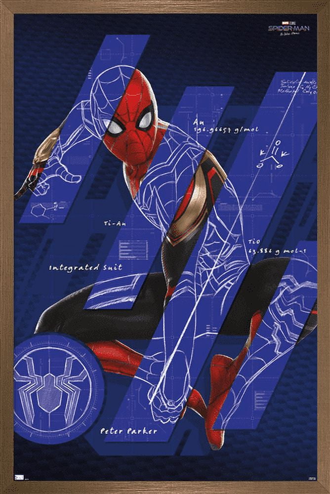 Marvel Spider-Man: No Way Home - Bars Wall Poster, 14.725" x 22.375", Framed
