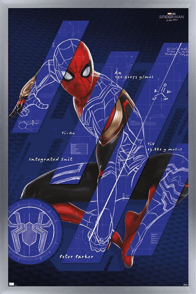 Marvel Spider-Man: No Way Home - Bars Wall Poster, 14.725" x 22.375", Framed