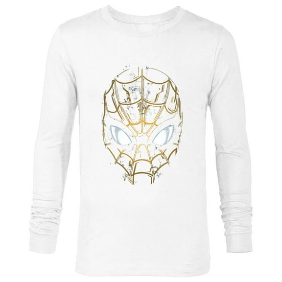 Marvel Spider-Man: No Way Home Black and Gold Mask - Long Sleeve T-Shirt for Men – Customized-White