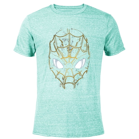 Marvel Spider-Man: No Way Home Black and Gold Mask - Short Sleeve Blended T-Shirt for Adults – Customized-Ocean Blue