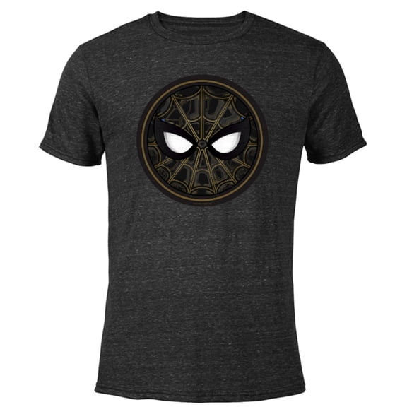 Marvel Spider-Man: No Way Home Black and Gold Spidey Mask - Short Sleeve Blended T-Shirt for Adults – Customized-Black