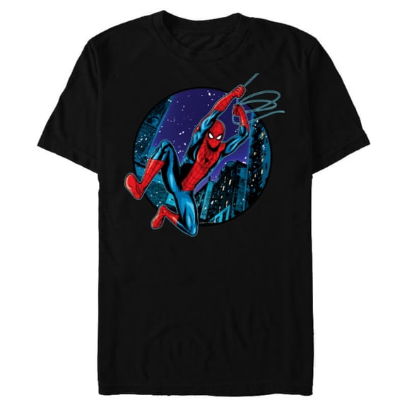 Marvel Spider-Man: No Way Home City Swing - Short Sleeve Blended T-Shirt for Adults - Customized-Black