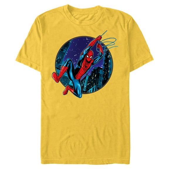 Marvel Spider-Man: No Way Home City Swing - Short Sleeve Blended T-Shirt for Adults - Customized-Yellow
