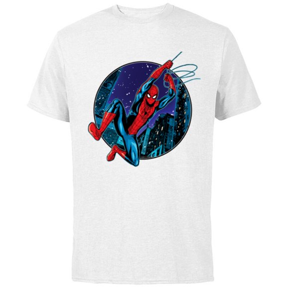 Marvel Spider-Man: No Way Home City Swing - Short Sleeve Cotton T-Shirt for Adults - Customized-White