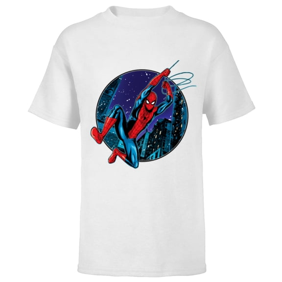 Marvel Spider-Man: No Way Home City Swing - Short Sleeve T-Shirt for Kids - Customized-White