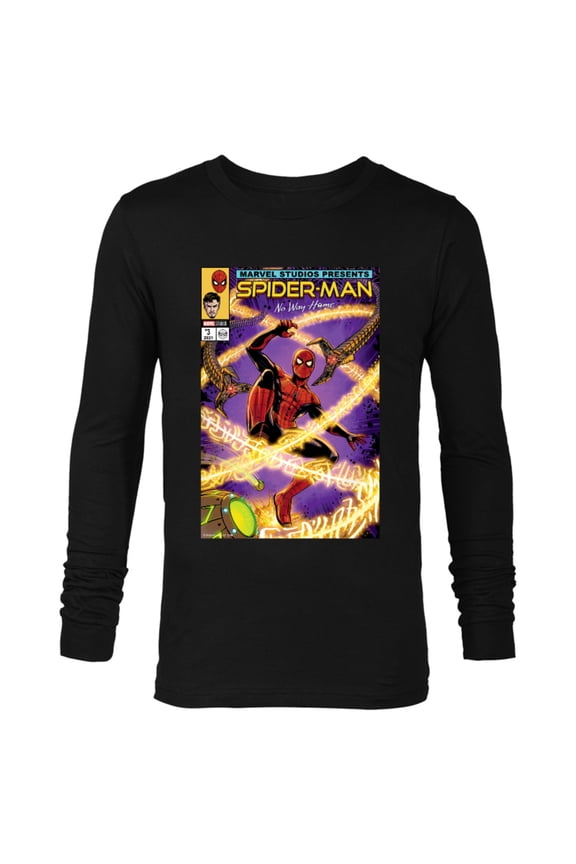 Spider-Man: No Way Home Doc Ock Comic Cover Homage - Long Sleeve T-Shirt for Men - Customized-Black