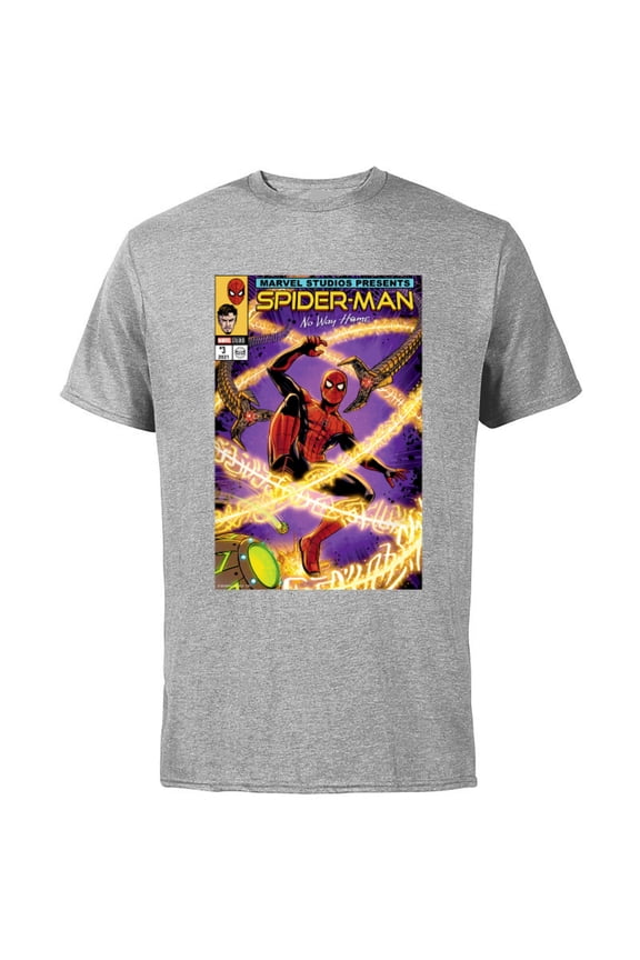 Spider-Man: No Way Home Doc Ock Comic Cover Homage - Short Sleeve Cotton T-Shirt for Adults - Customized-Athletic Heather