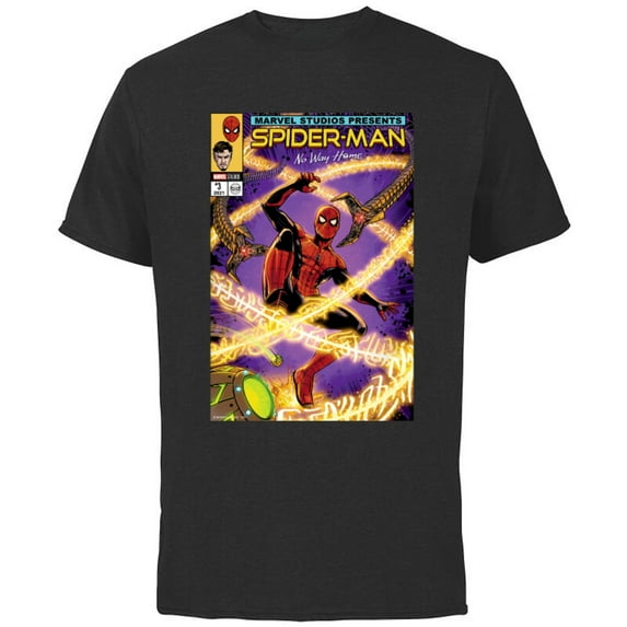 Marvel Spider-Man: No Way Home Doc Ock Comic Cover Homage - Short Sleeve Cotton T-Shirt for Adults - Customized-Black