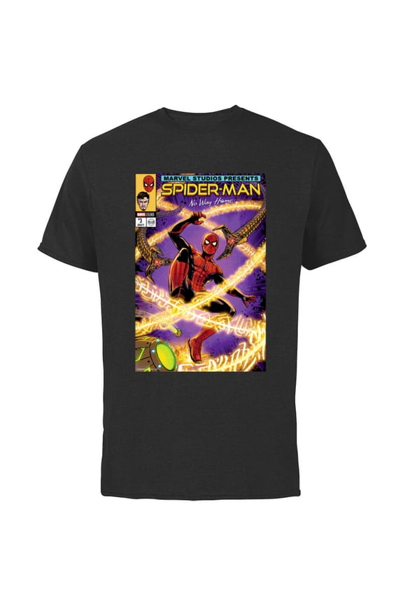 Spider-Man: No Way Home Doc Ock Comic Cover Homage - Short Sleeve Cotton T-Shirt for Adults - Customized-Black