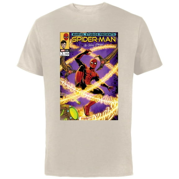 Marvel Spider-Man: No Way Home Doc Ock Comic Cover Homage - Short Sleeve Cotton T-Shirt for Adults - Customized-Natural