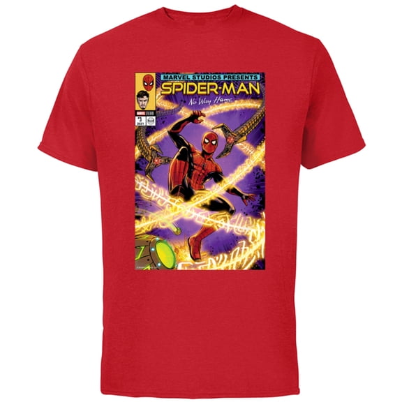 Marvel Spider-Man: No Way Home Doc Ock Comic Cover Homage - Short Sleeve Cotton T-Shirt for Adults - Customized-Red