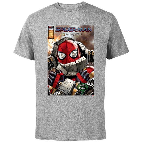 Marvel Spider-Man: No Way Home Doc Ock Hello Peter Comic - Short Sleeve Cotton T-Shirt for Adults - Customized-Athletic Heather