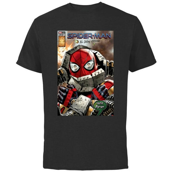 Marvel Spider-Man: No Way Home Doc Ock Hello Peter Comic - Short Sleeve Cotton T-Shirt for Adults - Customized-Black