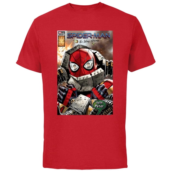 Marvel Spider-Man: No Way Home Doc Ock Hello Peter Comic - Short Sleeve Cotton T-Shirt for Adults - Customized-Red
