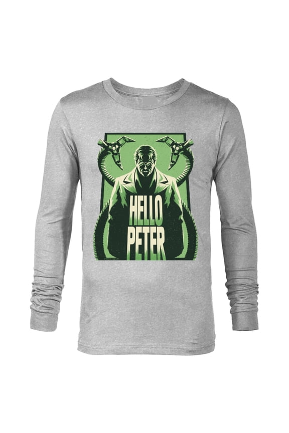 Spider-Man: No Way Home Doc Ock Tentacles Hello Peter - Long Sleeve T-Shirt for Men - Customized-Athletic Heather