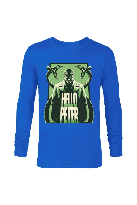 Spider-Man: No Way Home Doc Ock Tentacles Hello Peter - Long Sleeve T-Shirt for Men - Customized-Navy