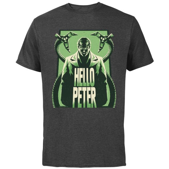 Marvel Spider-Man: No Way Home Doc Ock Tentacles Hello Peter - Short Sleeve Cotton T-Shirt for Adults - Customized-Charcoal