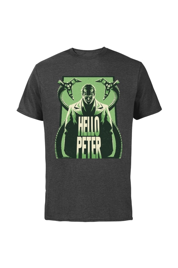 Spider-Man: No Way Home Doc Ock Tentacles Hello Peter - Short Sleeve Cotton T-Shirt for Adults - Customized-Charcoal
