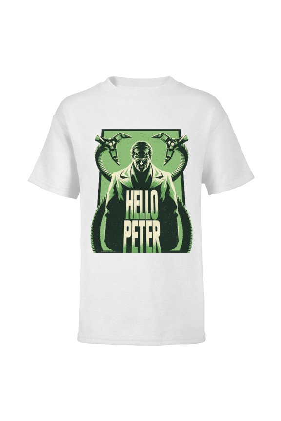 Spider-Man: No Way Home Doc Ock Tentacles Hello Peter - Short Sleeve T-Shirt for Kids - Customized-White