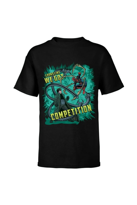 Spider-Man: No Way Home Doc Ock We Got Competition - Short Sleeve T-Shirt for Kids - Customized-Black