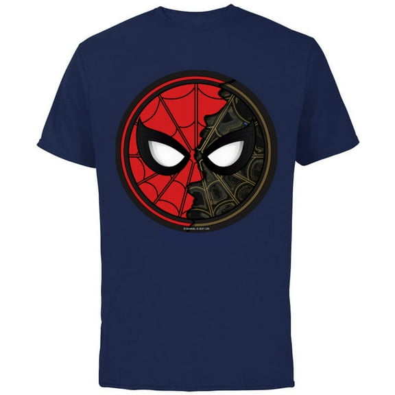 Marvel Spider-Man: No Way Home Dual Spidey Mask - Short Sleeve Cotton T-Shirt for Adults - Customized-Navy
