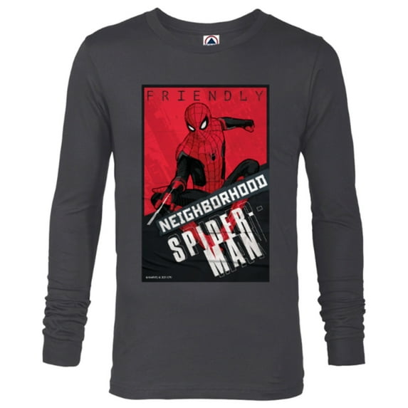 Marvel Spider-Man: No Way Home Friendly Neighborhood Spidey - Long Sleeve T-Shirt for Men – Customized-Charcoal Heather