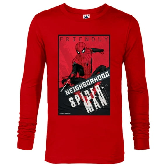 Marvel Spider-Man: No Way Home Friendly Neighborhood Spidey - Long Sleeve T-Shirt for Men – Customized-New Red