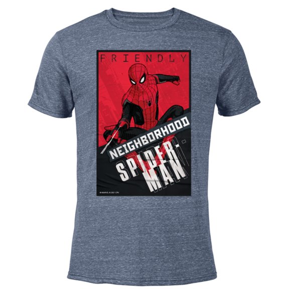 Marvel Spider-Man: No Way Home Friendly Neighborhood Spidey - Short Sleeve Blended T-Shirt for Adults – Customized-Navy Heather