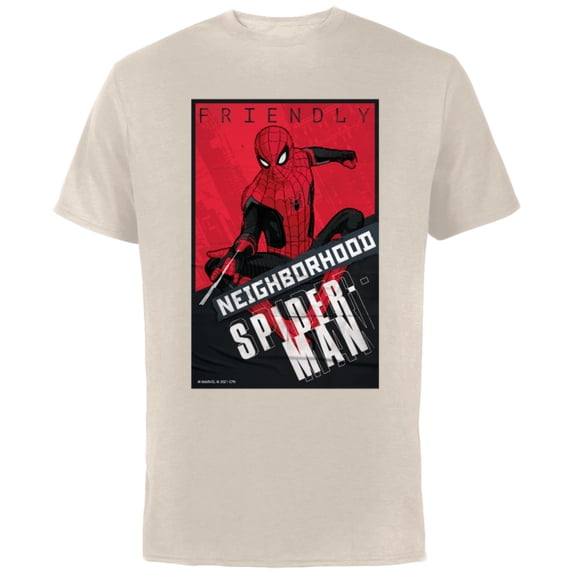 Marvel Spider-Man: No Way Home Friendly Neighborhood Spidey - Short Sleeve Cotton T-Shirt for Adults - Customized-Natural