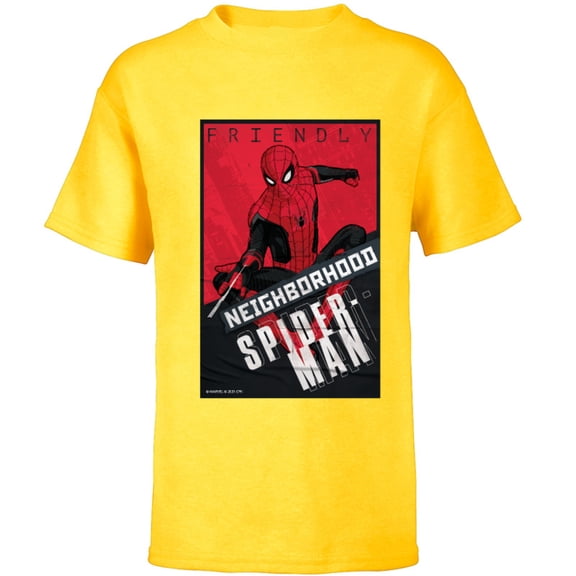 Marvel Spider-Man: No Way Home Friendly Neighborhood Spidey - Short Sleeve T-Shirt for Kids – Customized-Yellow