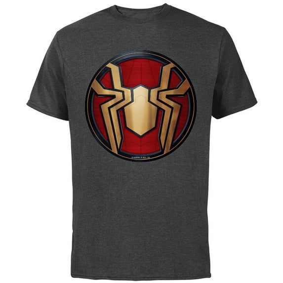 Marvel Spider-Man: No Way Home Gold Spider Suit Logo - Short Sleeve Cotton T-Shirt for Adults - Customized-Charcoal