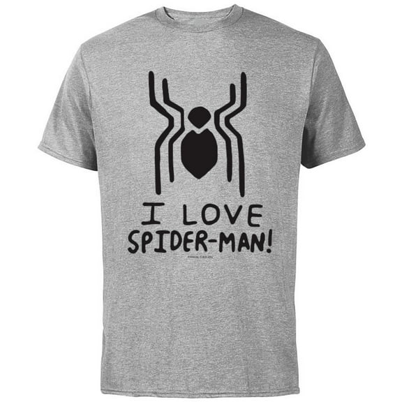 Marvel Spider-Man: No Way Home I Love Spider-Man - Short Sleeve Cotton T-Shirt for Adults - Customized-Athletic Heather