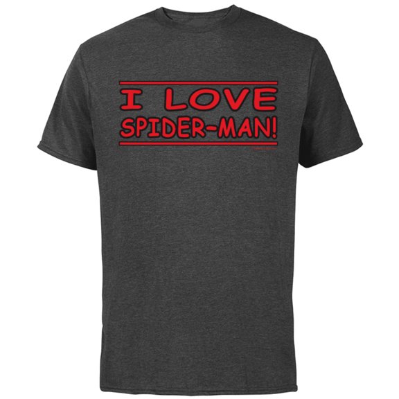 Marvel Spider-Man: No Way Home I Love Spider-Man - Short Sleeve Cotton T-Shirt for Adults - Customized-Charcoal