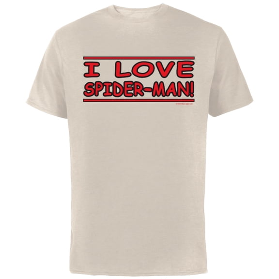 Marvel Spider-Man: No Way Home I Love Spider-Man - Short Sleeve Cotton T-Shirt for Adults - Customized-Natural