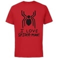 thumbnail image 1 of Marvel Spider-Man: No Way Home I Love Spider-Man - Short Sleeve Cotton T-Shirt for Adults - Customized-Red, 1 of 5