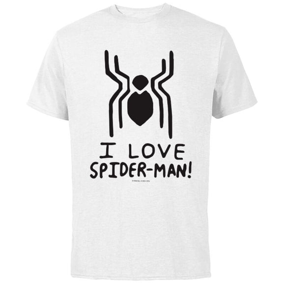 Marvel Spider-Man: No Way Home I Love Spider-Man - Short Sleeve Cotton T-Shirt for Adults - Customized-White