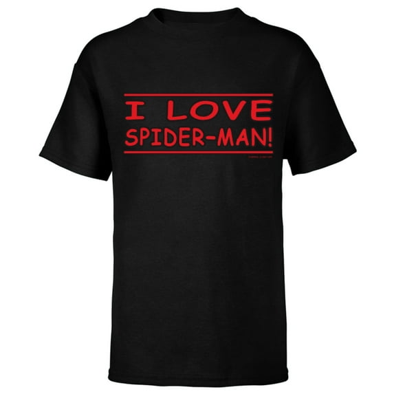 Marvel Spider-Man: No Way Home I Love Spider-Man - Short Sleeve T-Shirt for Kids – Customized-Black